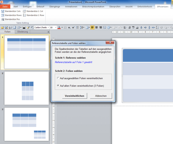 Standardize Tables (PowerPoint)