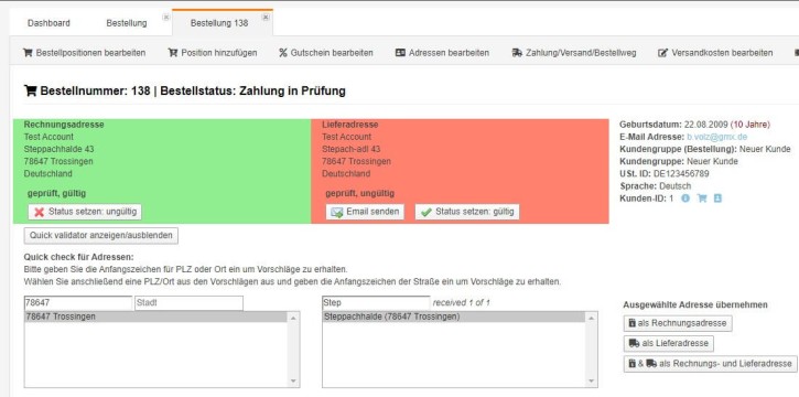 Adress-Validierung in Echtzeit mit dynamischer Eingabeunterstützung