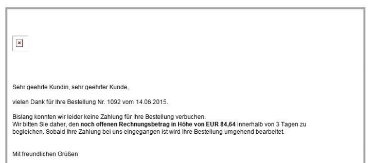 Zahlungserinnerung - Erinnerungsmail automatisiert versenden - Erneuerung (LGPLv3)