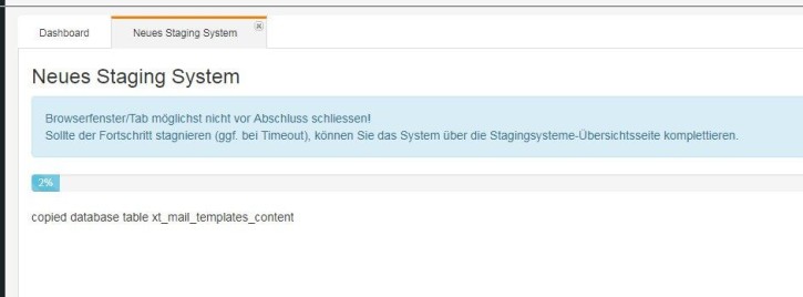 Testumgebung (Staging-System) per Click - Erstkauf (LGPLv3)