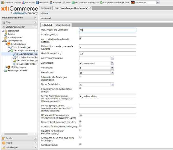 Versandmarken Pro: DHL-, GLS-, DPD-,  UPS- und PLC-Label im Backend erstellen