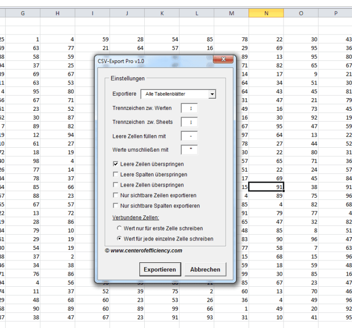 CSV Export Pro (Excel)