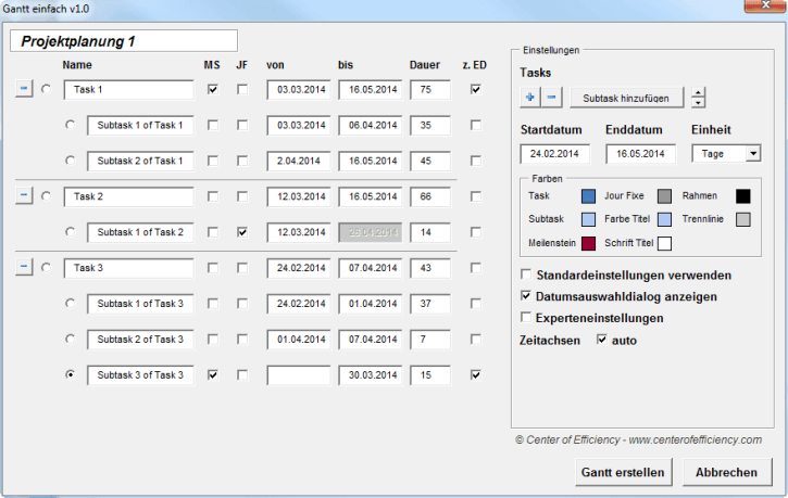 Gantt Einfach (PowerPoint)