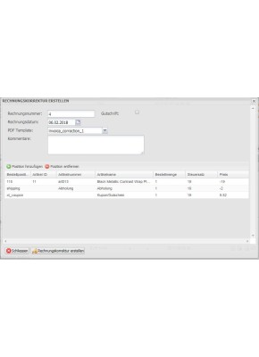 Rechnungskorrektur im PDF-Format - Erstkauf (LGPLv3)