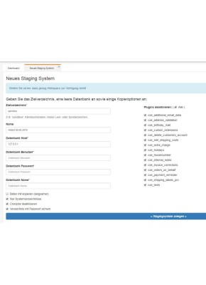 Testumgebung (Staging-System) per Click - Erstkauf (LGPLv3)